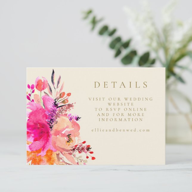 Website zur Hochzeit von Flora und Fauna in digita Einladung (Stehend Vorderseite)