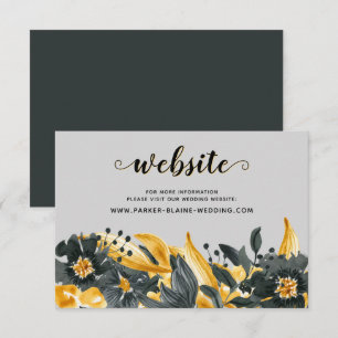 Website zur Hochzeit von gelben grauen, eleganten  RSVP Karte