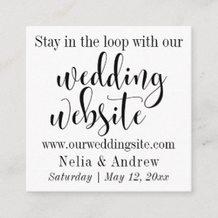 Website zur Hochzeit von Hübscher Typografie in Sc Begleitkarte