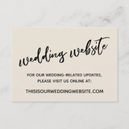 Website zur Hochzeit von lässigen Handschriften Begleitkarte