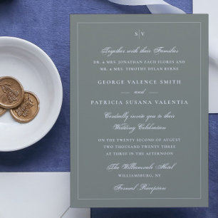 Website zur Hochzeit von Monogram, Gerahmt elegant Einladung