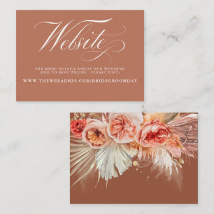 Website zur Hochzeit von Rost und Terracotta Visitenkarte