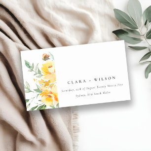 Website zur Hochzeit von Yellow Watercolor Rose Bl Begleitkarte