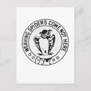 Webspinnen kommen nicht hierher postkarte