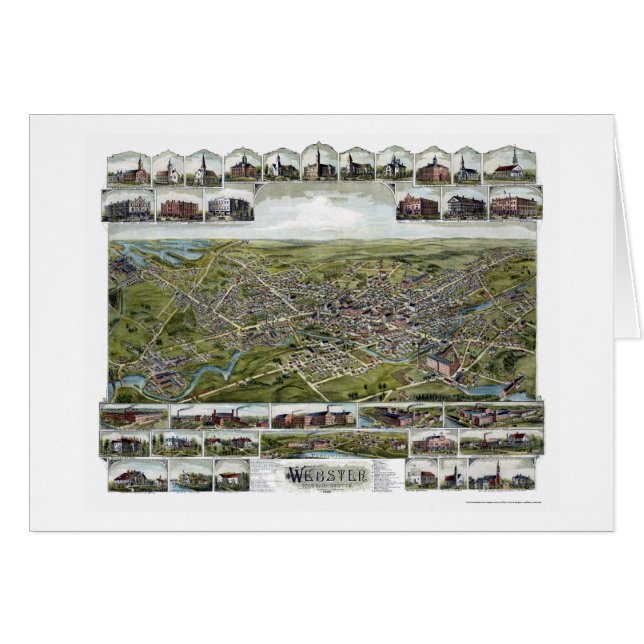 Webster, carte panoramique de mA - 1892 (Devant horizontal)
