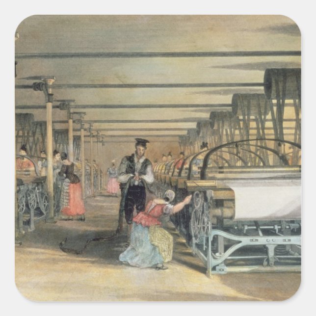 Webstube für Power, 1834 Quadratischer Aufkleber (Vorderseite)