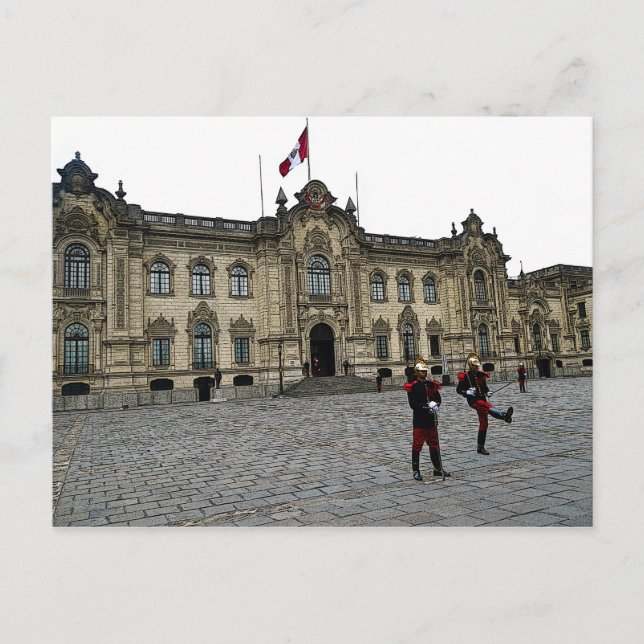 Wechsel der Garde in Lima, Peru Postkarte (Vorderseite)