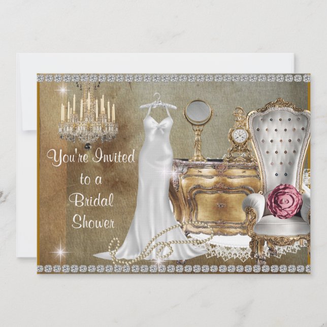 WECHSELIERER UND PEARLS BRIDAL SHOWINVITATION EINLADUNG (Vorderseite)