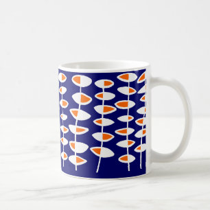Wechselleder - Weiß & Orange auf dunkelblau Kaffeetasse