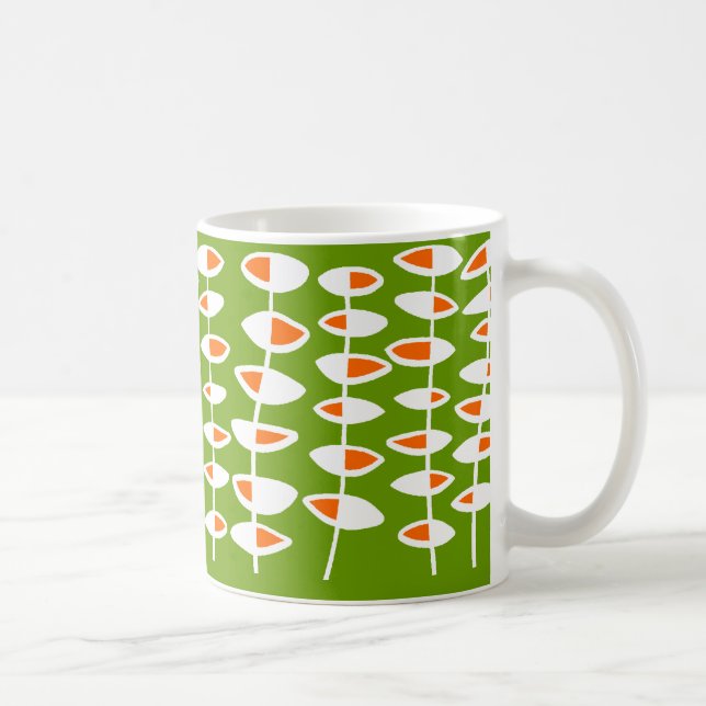 Wechselleder - Weiß & Orange auf Grün 669900 Kaffeetasse (Rechts)