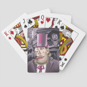 Wechseln mit dem Hyde-Poker, der Karten spielt Spielkarten