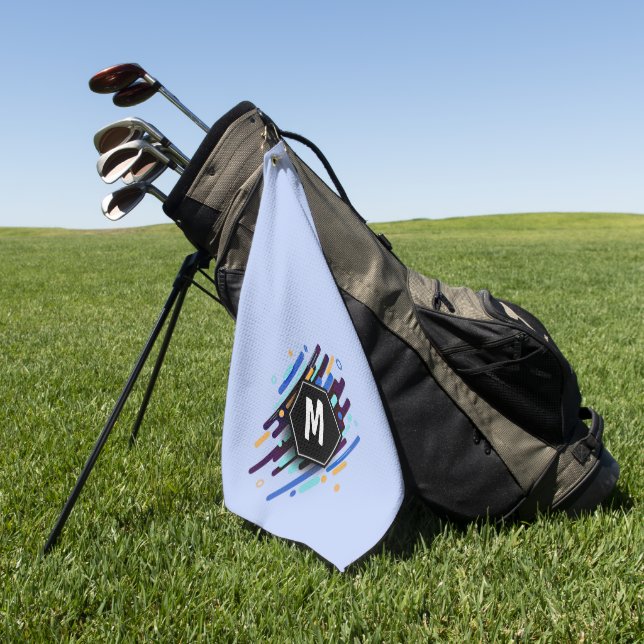 Wechseln zu allen anfänglichen, schwarzen blauen F Golfhandtuch (Gras)