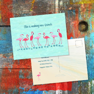 Wechseln zu den Tropics Flamingo Friends New Addre Postkarte