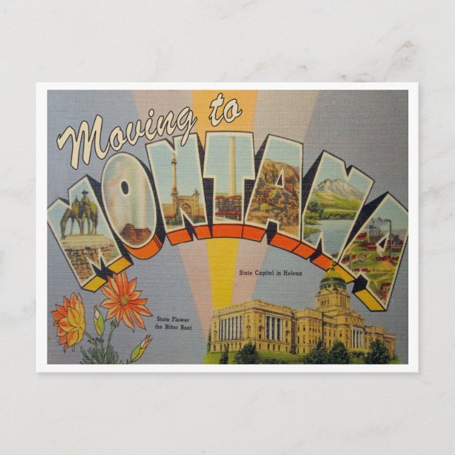Wechseln zu Montana Vintage Formatadressenänderung Postkarte (Vorderseite)