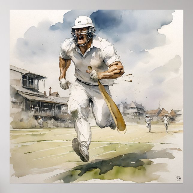 Wechseln zwischen Wickets - Cricket-Archiv Poster (Vorne)