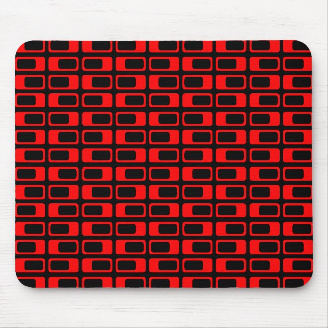 Wechselnde Rechtecke (rot mit schwarz) Mousepad (Vorne)