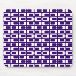 Wechselnde Rechtecke (weiß mit dunklem Violett) Mousepad
