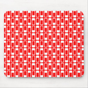 Wechselnde Rechtecke (weiß mit Rot) Mousepad