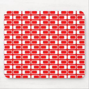 Wechselnde Rechtecke (weiß mit Rot) Mousepad