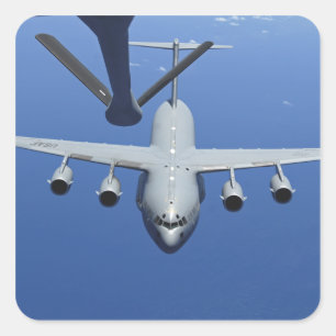 Wechselstrom - 17 Globemaster III nähert sich dem Quadratischer Aufkleber