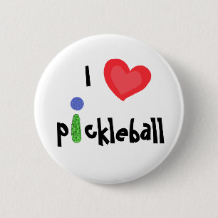 WECHSELSTROM, I Liebe Pickleball Knopf Button