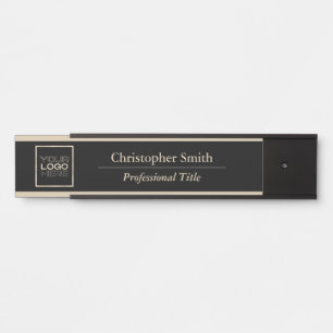 Wechselstube für elegante Black Gold-Logos Türschild