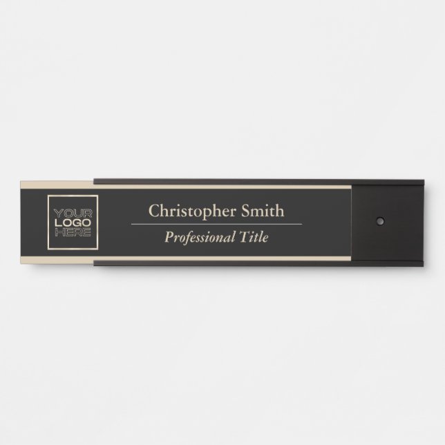 Wechselstube für elegante Black Gold-Logos Türschild (Vorderseite )
