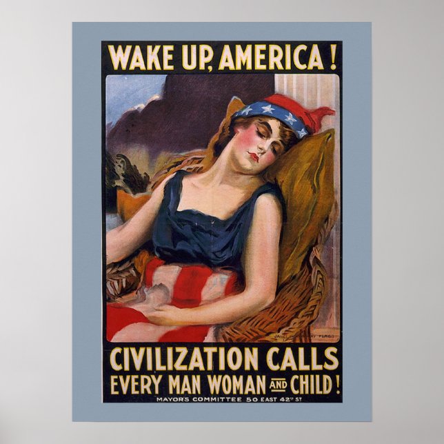 Weck Amerika 1917 Vintages Lady Liberty Poster (Vorne)