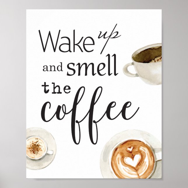 Weck auf und rieche den Kaffee - Küche Wand Kunst (Vorne)