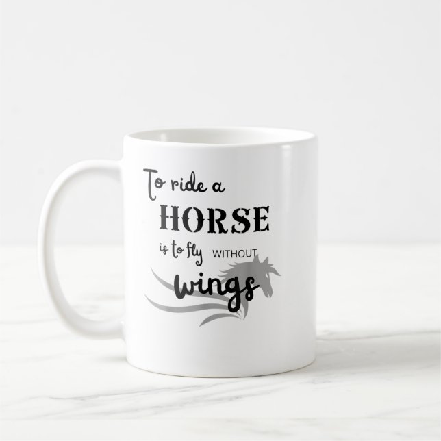 Weck früh für Pferdevorführungen Reitausstellung Kaffeetasse (Links)
