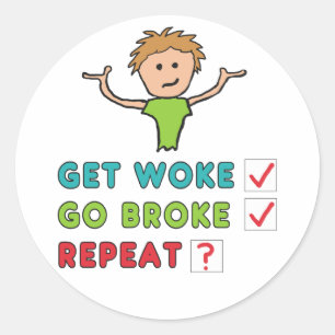 Weck Go Broke Runder Aufkleber