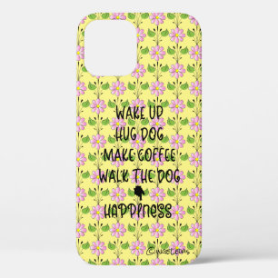 Weck hoch, Walk Dog...Happiness Yellow iPhone Case