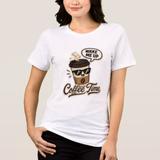 Weck mich auf Kaffeezeit Frauen T-Shirt Tri-Blend Shirt