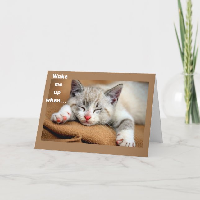 **WECK MIR AUF, ES IST ZEIT, GLÜCKLICHEN GEBURTSTA KARTE (Vorderseite)