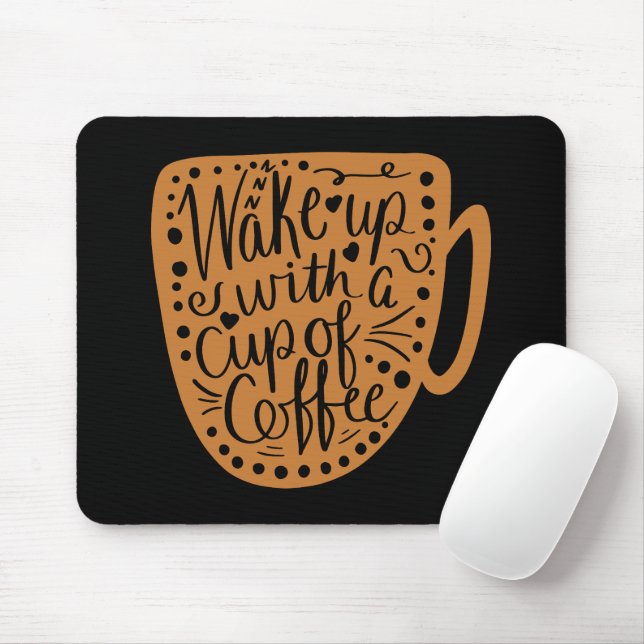 Weck mit einer Tasse Kaffee auf Mousepad (Mit Mouse)