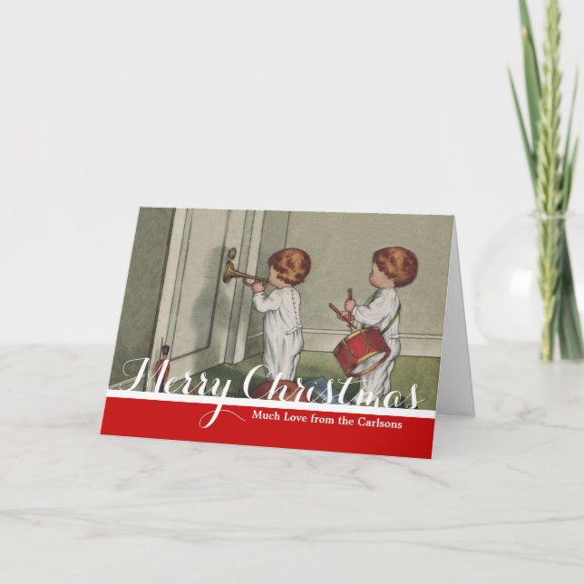 Weck seine niedliche Weihnachtsbilder Feiertagskarte (Vorderseite)