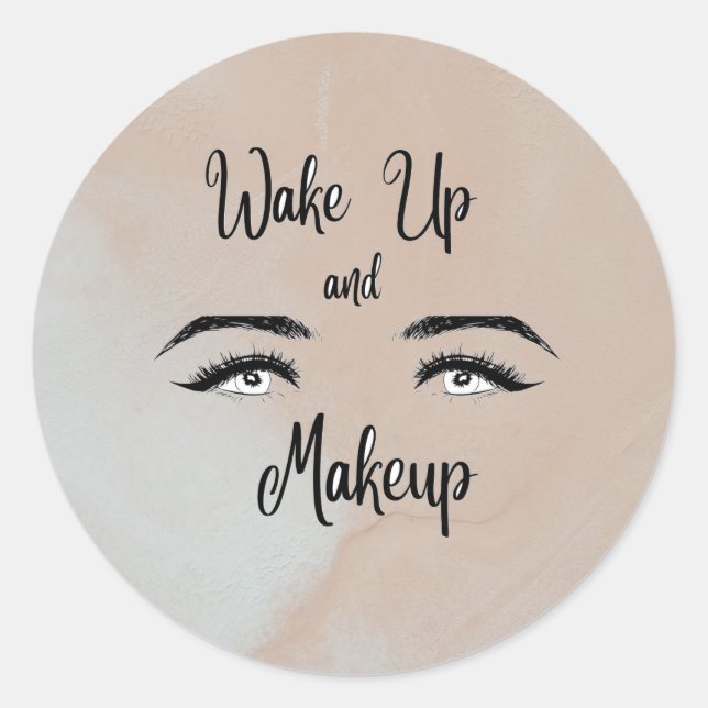Weck und Makeup Runder Aufkleber (Vorderseite)