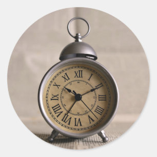 Wecker mit römischen Ziffern Runder Aufkleber
