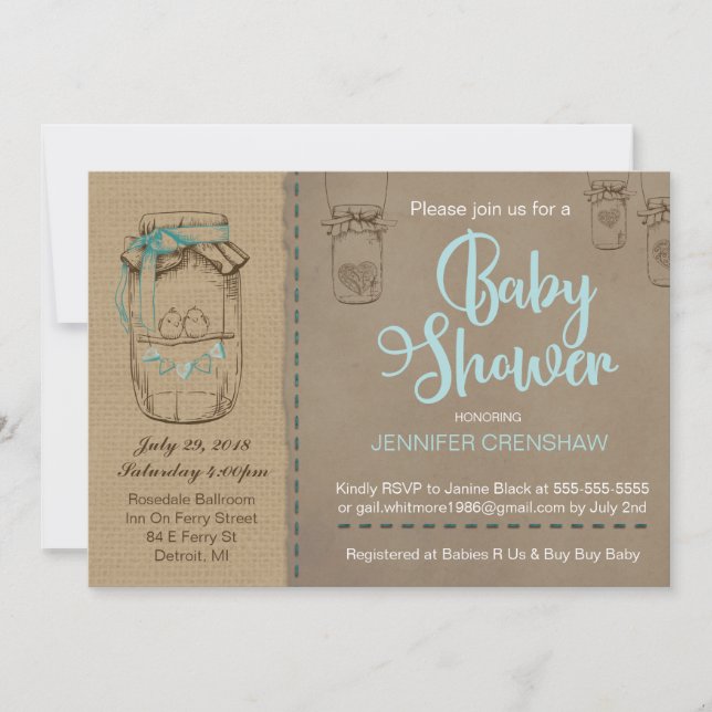 Weckglas-Babyparty-Einladung Einladung (Vorderseite)