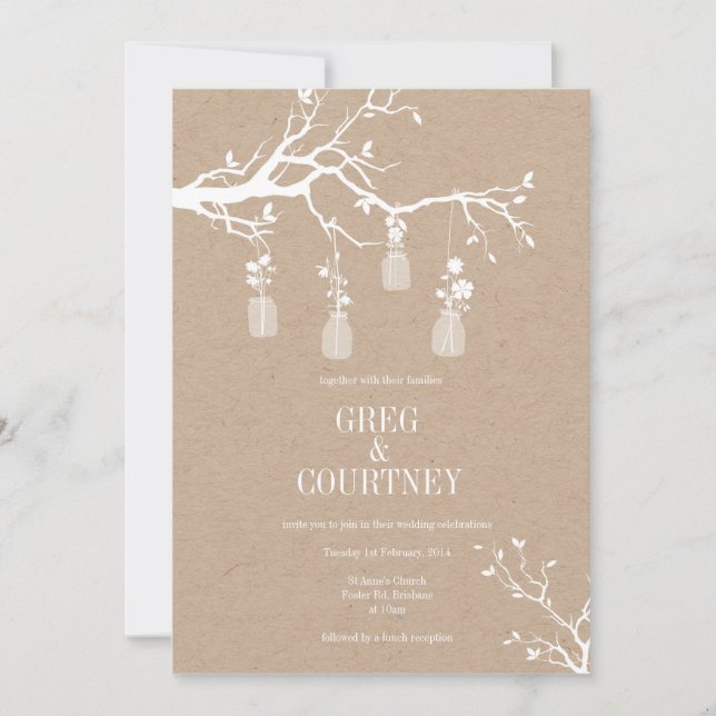 Weckglas-Einladung Kraftpapier Einladung (Vorderseite)