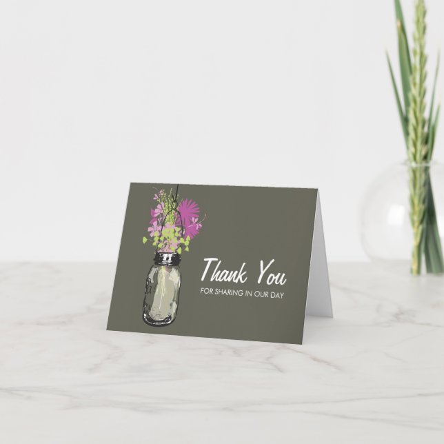 Weckglas gefüllt mit Wilflowers Dankeskarte (Vorderseite)