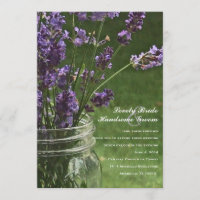 Weckglas-Lavendel-Land-Hochzeits-Einladung