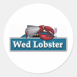 Wed Lobster Runder Aufkleber