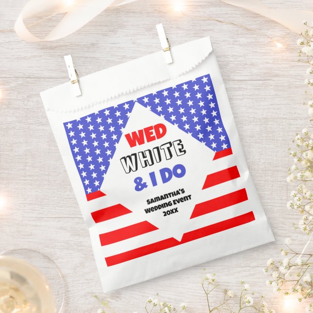 Wed, White & I Do Patriotic Wedding Event Geschenktütchen (Ausgeschnitten)