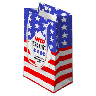 Wed, White & I Do Patriotic Wedding Event Kleine Geschenktüte