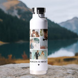 WEDD Bride & Groom Multi Foto Collage Moderne Trinkflasche<br><div class="desc">WEDDING Bride & Groom Multi Foto Collage Modern Insulated Water Bottle bietet eine Foto-Collage von neun Ihrer Lieblings-Fotos. Personalisiert mit Ihrem eigenen Text oder Ihrem personalisierten Namen in modernem White Script. Ideal für Hochzeiten, Braut und Bräutigam, Verlobung, Jubiläum, Flitterwochen und vieles mehr. FOTO TIPP: Zentrieren Sie Ihre Fotos vor dem...</div>