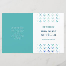 WEDD CEREMONY PROGRAMM boho Muster blau