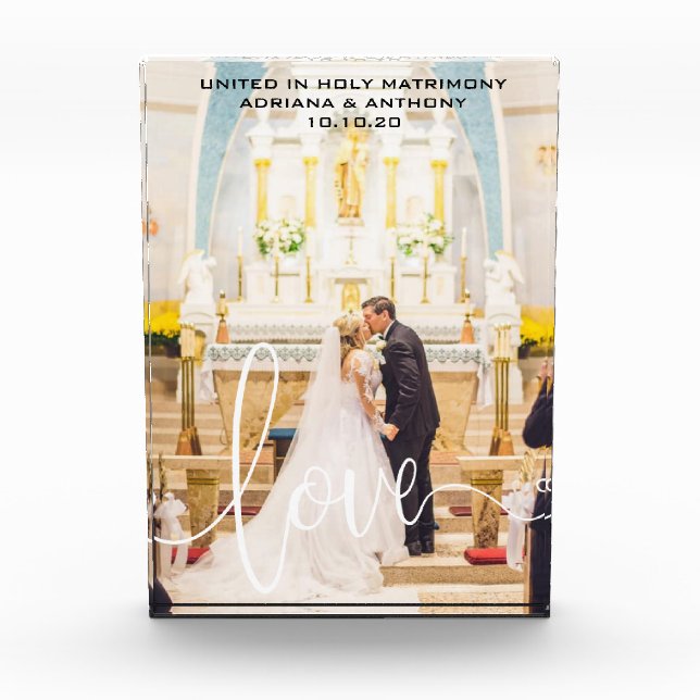 WEDD CUSTOM FOTO HALTEN LIEBE SCRIPT ÜBERLAGE (Vorderseite)