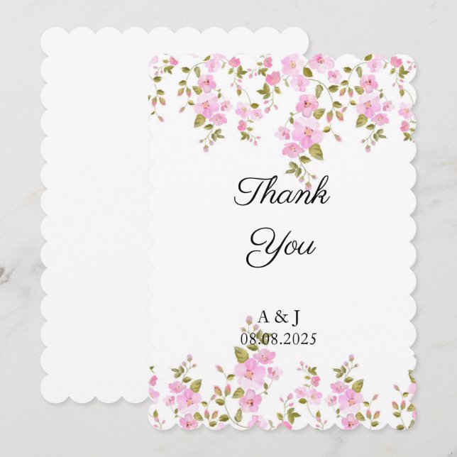 WEDD FLORAL DANK DEINER KARTE (Vorne/Hinten)