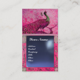 WEDD LIEBE PEACOCK MONOGRAM rosa blaue Topaz Visitenkarte